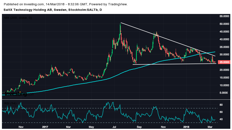 SaltX Technologys bolagsrapport i sammandrag - Aktien svagt upp